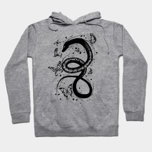 snake and butterflies Hoodie